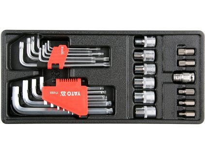 YT-55451_Vložka do zásuvky, YT-55451, klíče Torx a Imbus,  sada 31 kusů, Yato