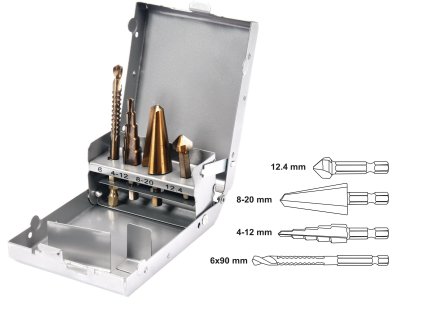 YT-44705_YATO Sada 4ks univerzálních fréz 1/4" do kovu