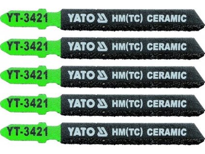 YT-3421_Listy pro přímočarou pilu, úchyt EU (BOSCH) , délka 75mm , na keramiku,  HM, Yato
