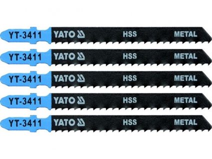 YT-3411_Listy pro přímočarou pilu, úchyt EU (BOSCH) , 100x3,0 , na kovové plechy, HSS, Yato