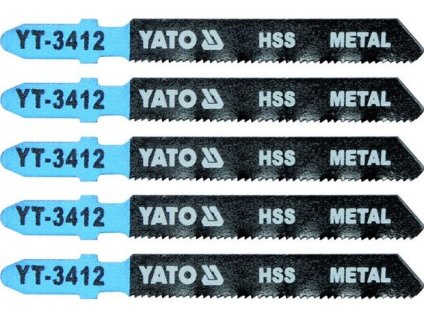 YT-3412_Listy pro přímočarou pilu, úchyt EU (BOSCH) , 75x1,2 , na kov, HSS, Yato