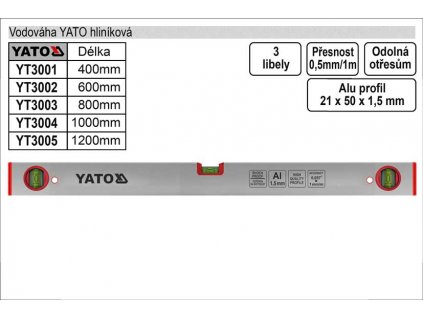 YT-3002_Vodováha  YATO  600mm 3 libely
