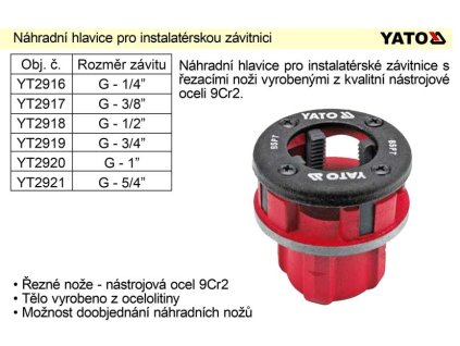 YT-2919_Náhraddní hlavice  3/4" pro instalatérskou závitnici