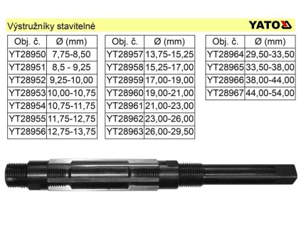 YT-28953_YATO Výstružník stavitelný 10,00-10,75mm HSS YT-28953