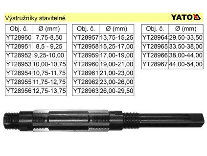 YT-28950_YATO Výstružník stavitelný  7,75-8,50mm HSS YT-28950