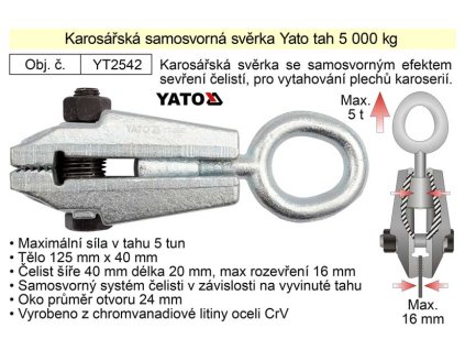 YT-2542_Karosářská samosvorná svěrka Yato tah 5 000 kg