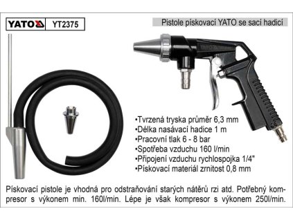 YT-2375_Pistole pískovací se sací hadicí YATO
