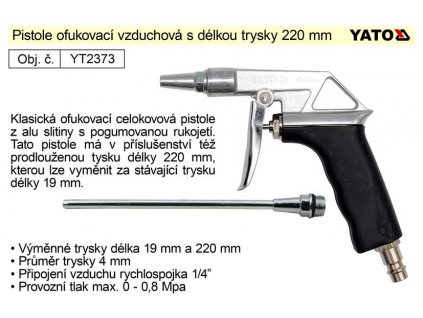 YT-2373_Pistole ofukovací vzduchová, tryska 220mm Yato  YT-2373