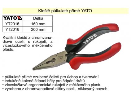 YT-2018_Kleště  YATO půlkulaté přímé 200mm
