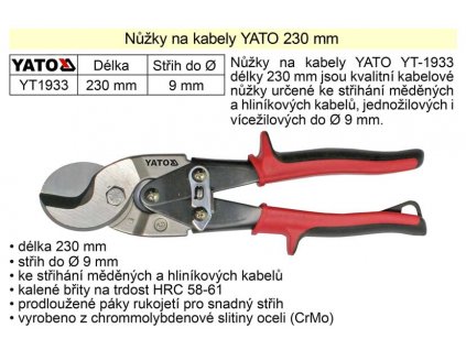 YT-1933_Nůžky na kabely Yato 230 mm
