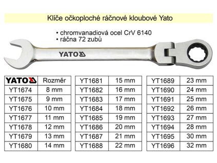 YT-1683_YATO Ráčnový klíč očkoplochý s kloubem 17mm