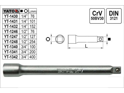 YT-1430_Prodloužení  1/4"  délka  76mm