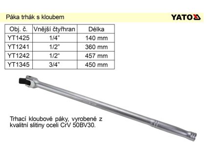 YT-1425_Páka trhák s kloubem  1/4" délka 140mm