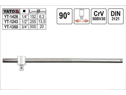 YT-1350_Páka trhák tvaru -T- 3/4" délka 500mm, vratidlo