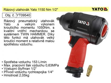 YT-09540_Rázový utahovák Yato 1150 Nm 1/2"  YT-09540