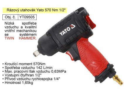 YT-09505_Rázový utahovák Yato 570 Nm 1/2"  YT-09505