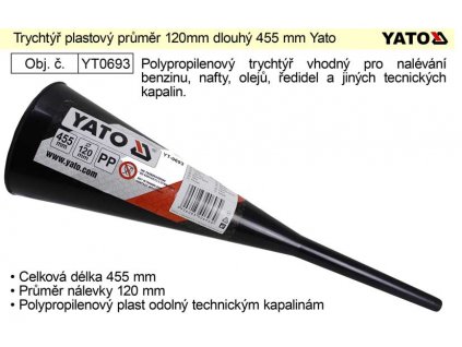 YT-0693_Trychtýř plastový průměr 120mm dlouhý 455 mm Yato