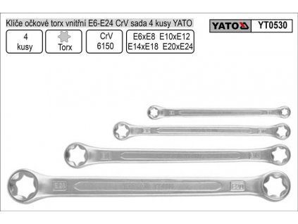 YT-0530_Klíče očkové  torx vnitřní sada  4 kusy E6-E24mm CrV Yato