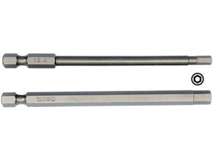 YT-0495_Bezpečnostní bity,Tamperproof, imbusy vrtané, H-4 a H-6,  1/4" , délky 100 mm, Yato