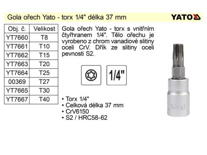 YT-04304_Gola ořech torx  1/4" T20