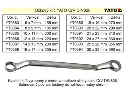 YT-0391_Očkový klíč  Yato 21x23mm CrV