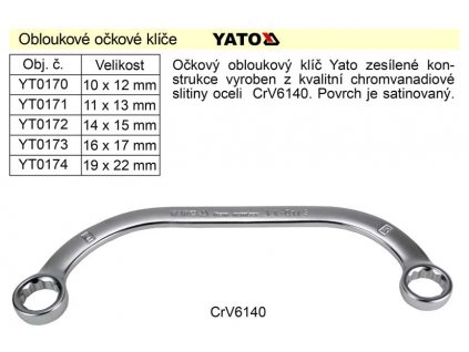 YT-0175_Očkový klíč   Yato  obloukový 19x22mm CrV