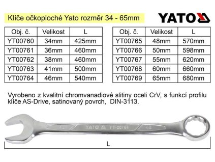 YT-00764_YATO Očkoplochý klíč 46mm CrV