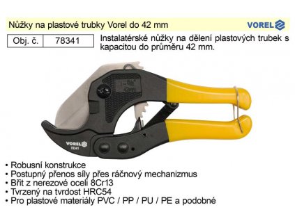 TO-78341_Nůžky na plastové trubky Vorel do 42 mm