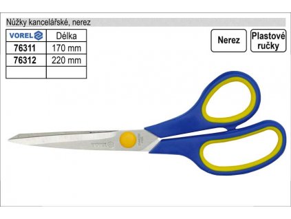 TO-76312_Nůžky kancelářské Vorel 220mm