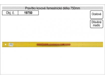 TO-19750_Pravítko kovové řemeslnické délka 750mm (žluté)