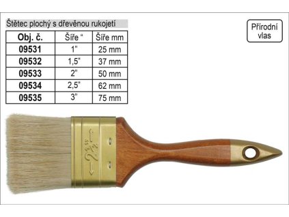 TO-09535_Štětec  plochý anglického typu šíře 3"