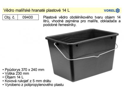TO-09400_Vědro malířské hranaté plastové 14L Vorel 09400 (254359)