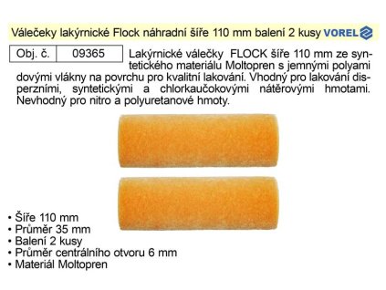 TO-09365_Váleček lakýrnický Flock 110 mm náhradní sada 2 kusy