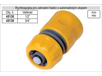 45138_Rychlospojka pro zahradní hadici 1/2" s automatickým Stopem