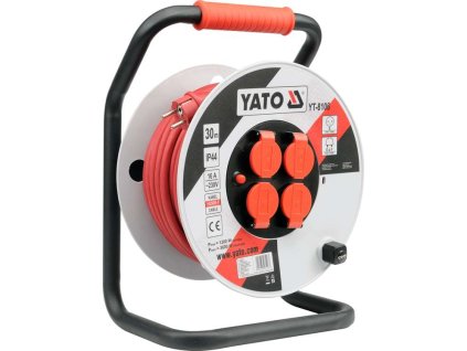 YT-8106_YATO Prodlužovací kabel na cívce 30m, 230V 3x2,5mm, gumová izolace, 4 zásuvky YT-8106