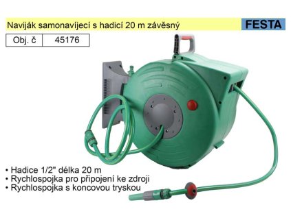 45176_Naviják samonavíjecí s hadicí 20 m závěsný