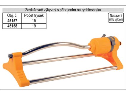 45158_Zavlažovač výkyvný 17 trysek pro zahradní hadici s připojením na rychlospojku