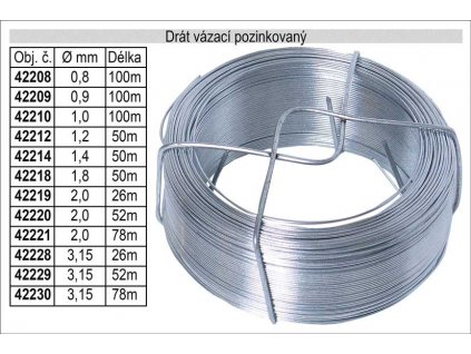 42210_Drát napínací pozinkovaný 1,0mm délka 100m