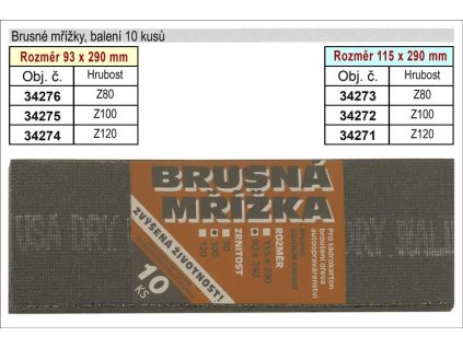 34276_Brusné mřížky  93x290mm hrubost 80 balení 10 kusů