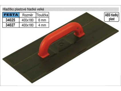 34027_Hladítko plastové hladké 400x180mm, síla 4mm