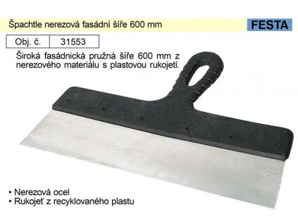 31553_Špachtle nerezová fasádní šíře 600 mm