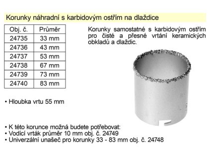 24736_Korunka náhradní 43 mm s karbidovým ostřím na dlaždice