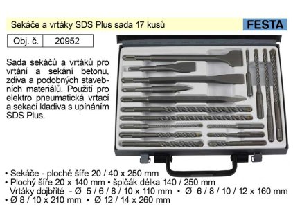 20952_Sekáče a vrtáky SDS Plus sada 17 kusů