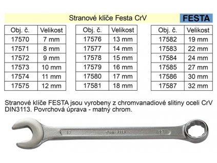 17571_Očkoplochý klíč FESTA  8mm CrV