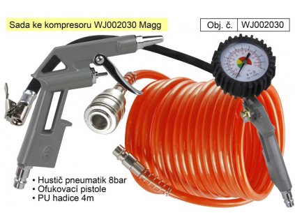WJ002030_Sada ke kompresoru Magg WJ002030 splničem pneumatik a dalším příslušenstvím, pneuhustič