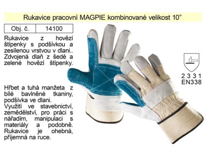 14100_Pracovní rukavice kombinované Magpie vel. 10"