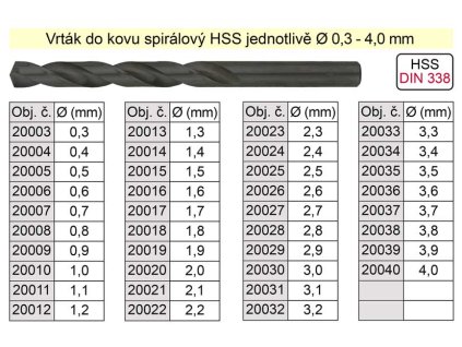 20032_Vrták do kovu HSS   3,2mm - jednotlivě