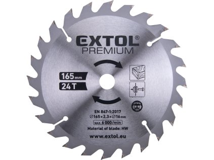 MA8891822A_EXTOL PREMIUM kotouč pilový s SK plátky, 165×2,3×16mm, 24T 8891822A