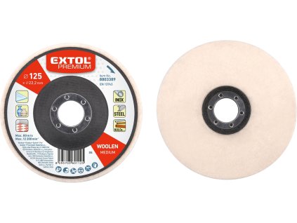 MA8803389_EXTOL PREMIUM kotouč leštící filcový plstěný, celoobvodový rovný, 125mm