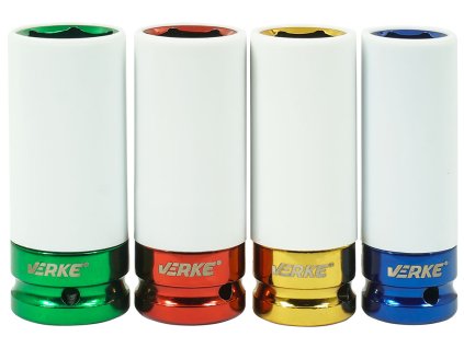 V86102_VERKE Gola ořechy 1/2" na motáž hliníkových kol, Alu disků sada 4 kusy 17-22mm V86102